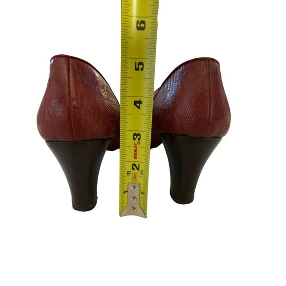 Fratelli Rossetti Women's Italian Red Leather Heels Size 39 Classic Style - Picture 4 of 8